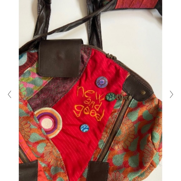 Stunning Desigual Crossbody w. Embroidery & Deco Buttons sz L - Picture 6 of 14